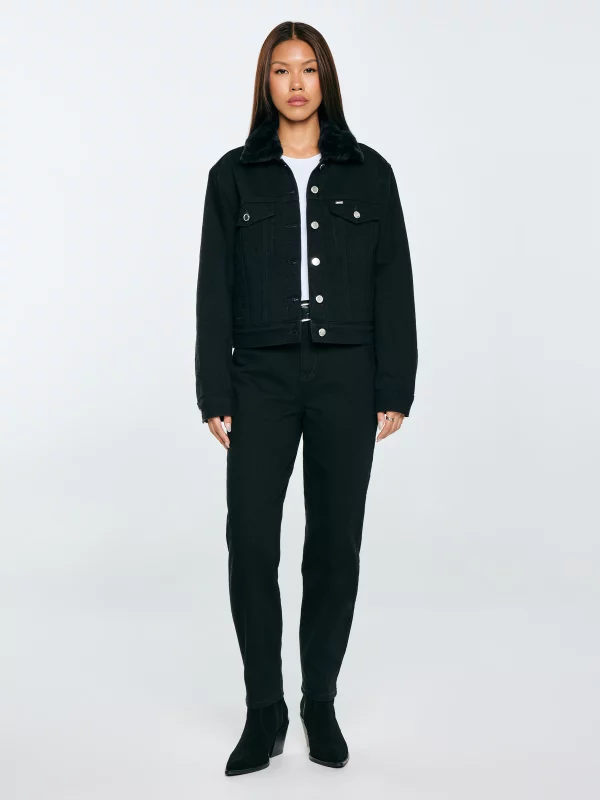 Jeansy damskie mom jeans czarne Silla 936