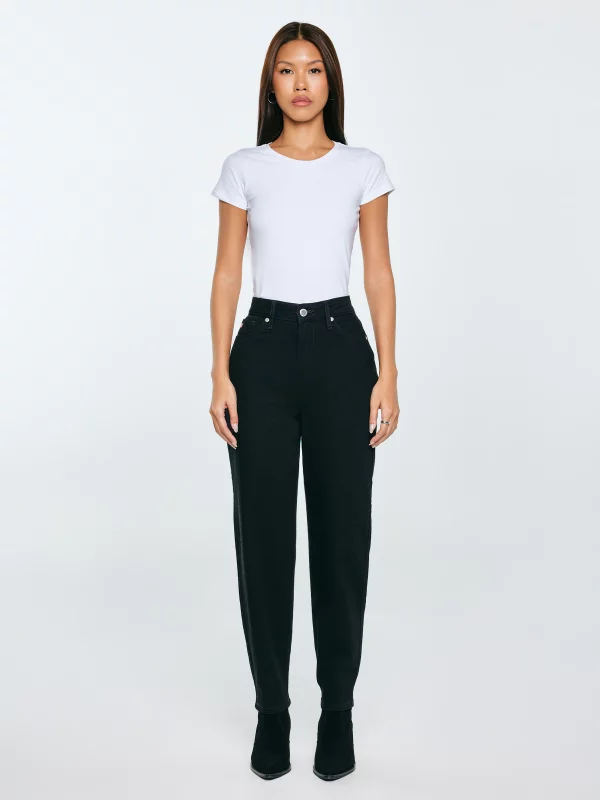 Jeansy damskie mom jeans czarne Silla 936