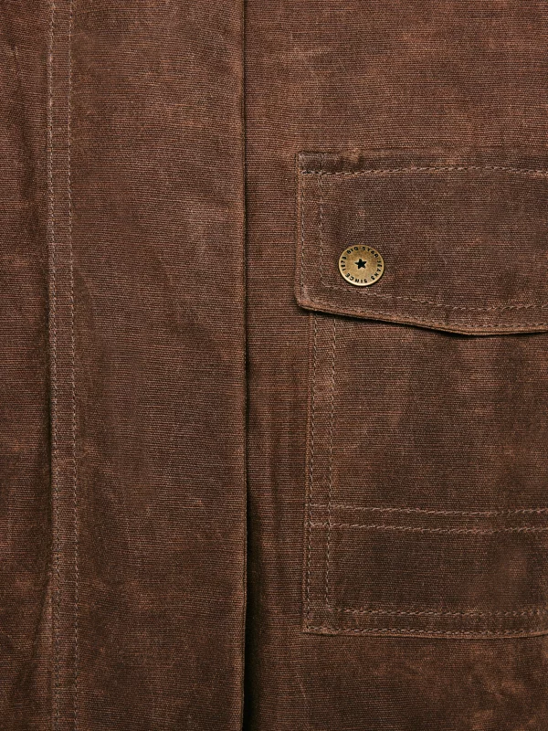 Kurtka damska parka z efektem woskowania brązowa Tormia 803