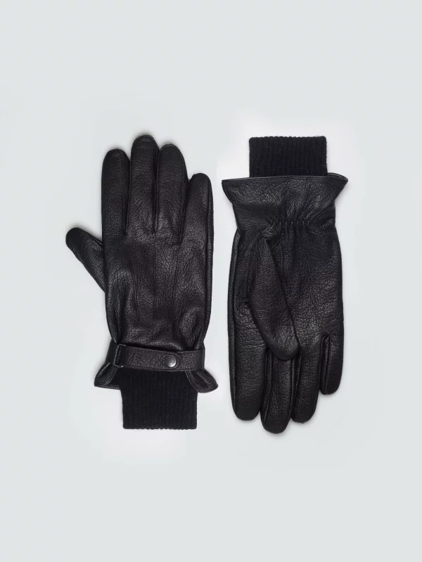Rękawiczki męskie skórzane czarne Valery 906