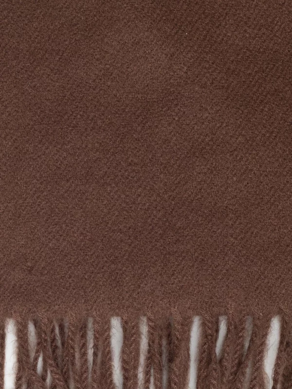 Szal damski z frędzlami brązowy Herynias 804