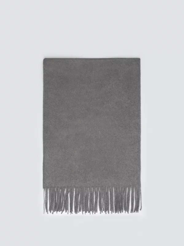 Szal damski z frędzlami szary Herynias 902