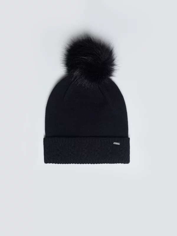 Czapka damska zimowa z pomponem czarna Stanilo 906
