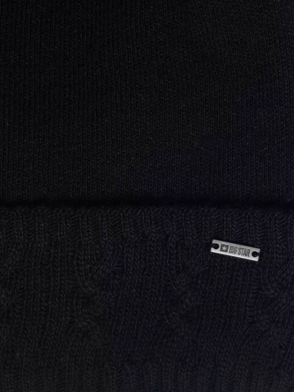 Czapka damska zimowa z pomponem czarna Stanilo 906