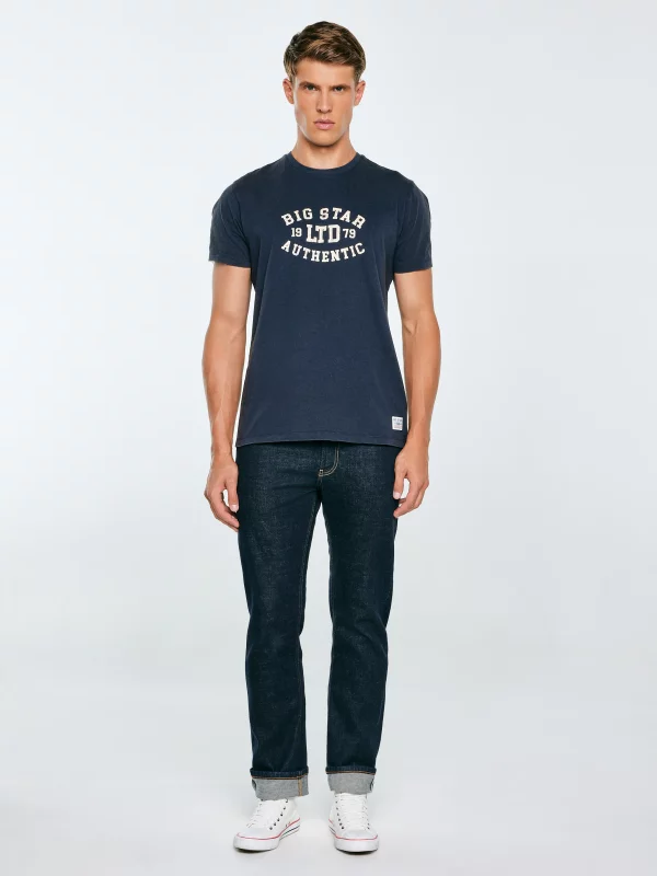 Koszulka męska z nadrukiem granatowa Teller 403