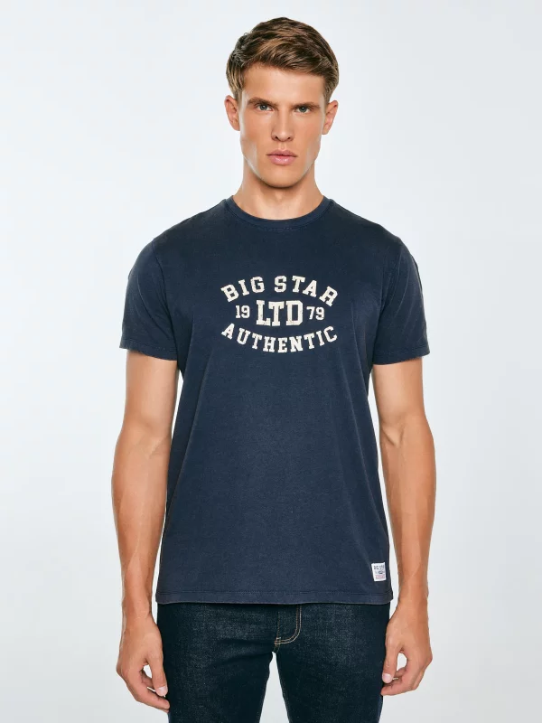 Koszulka męska z nadrukiem granatowa Teller 403