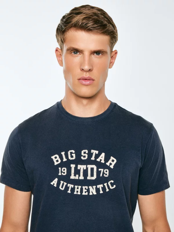 Koszulka męska z nadrukiem granatowa Teller 403