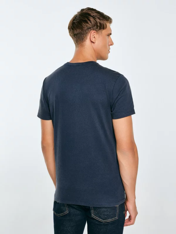 Koszulka męska z nadrukiem granatowa Teller 403