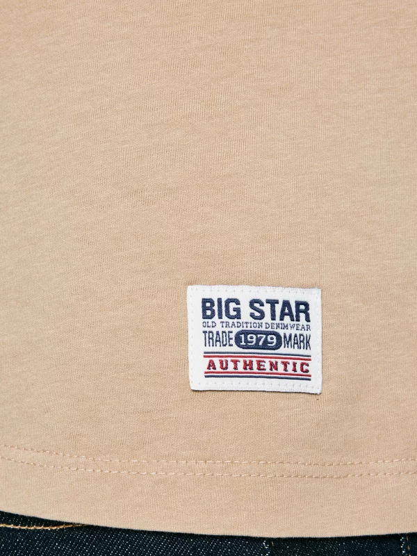 Koszulka męska z nadrukiem beżowa Teller 804