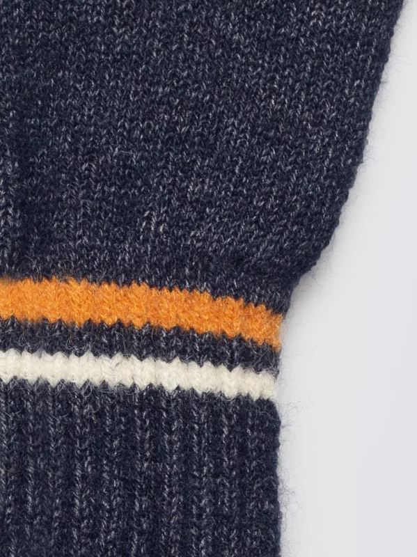 Rękawiczki męskie z kolorowym akcentem granatowe Wandegorso 404