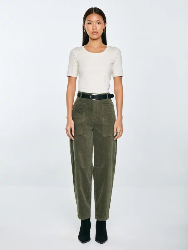 Koszulka damska slim w prążek kremowa Asterca 103