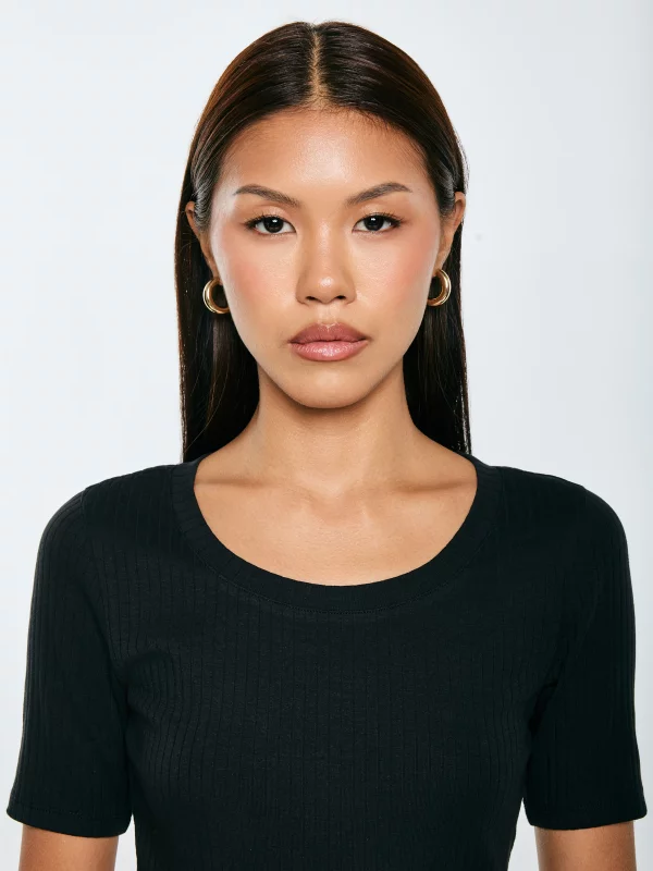 Koszulka damska w prążek czarna Asterca 906