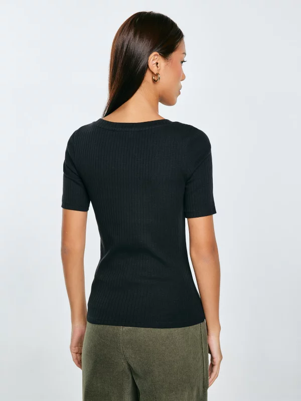 Koszulka damska w prążek czarna Asterca 906