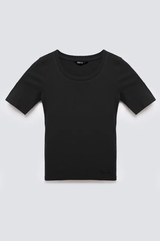 Koszulka damska w prążek czarna Asterca 906