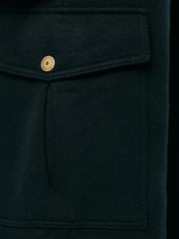 Spodnie męskie dresowe z kieszeniami cargo czarne Jagmurp 906