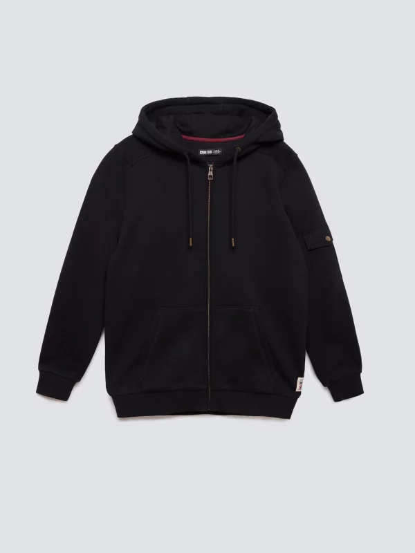 Bluza męska rozpinana z kapturem czarna Jagmur 906