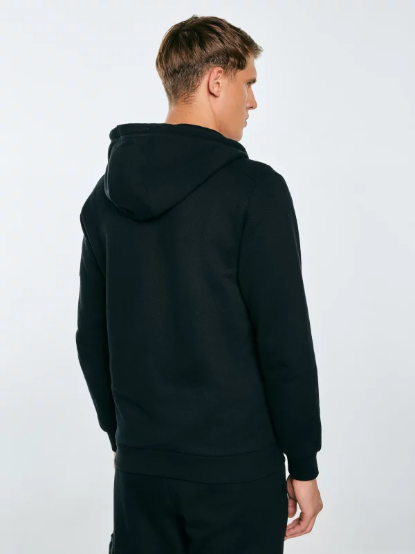 Bluza męska rozpinana z kapturem czarna Jagmur 906