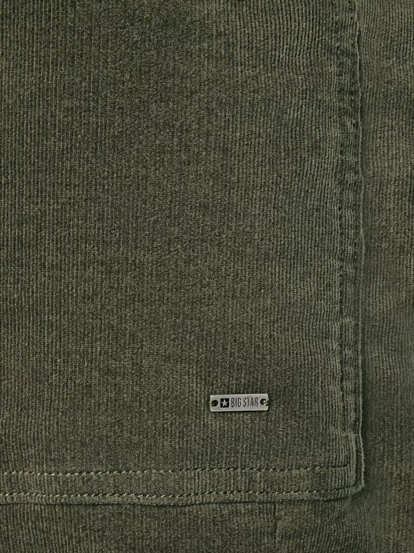 Spodnie damskie sztruks 7/8 z kieszeniami khaki Nadine 303