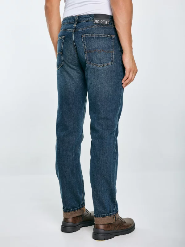 Jeansy męskie z prostą nogawką granatowe Toros 764