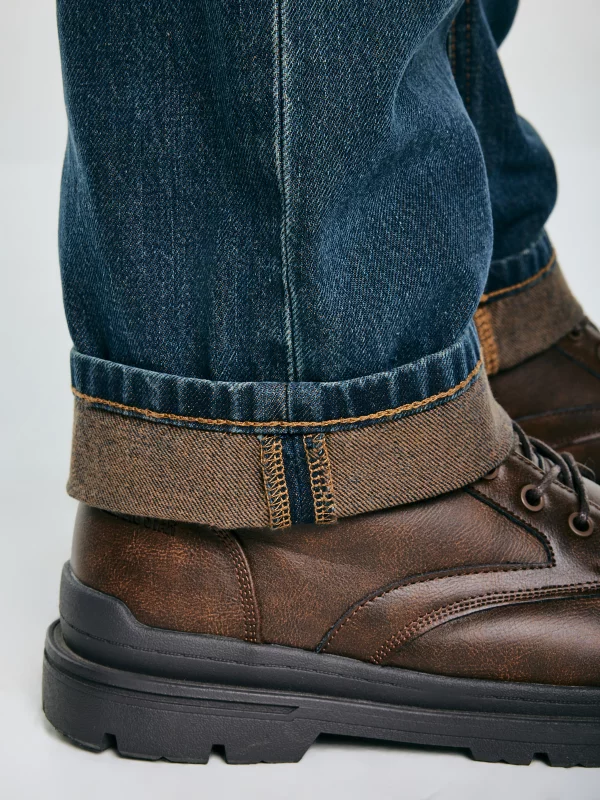 Jeansy męskie z prostą nogawką granatowe Toros 764