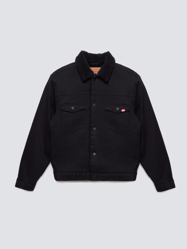 Kurtka męska jeansowa z futerkiem czarna Denver 915