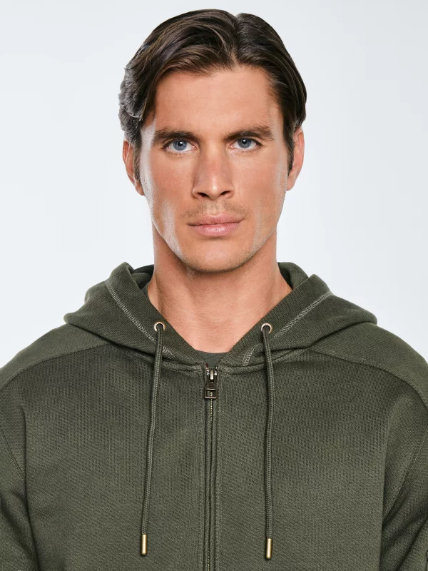 Bluza męska rozpinana z kapturem khaki Jagmur 303