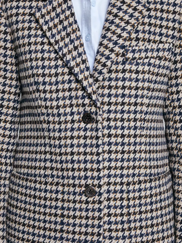 Marynarka damska slim w pepitkę z dodatkiem wełny Neida 000