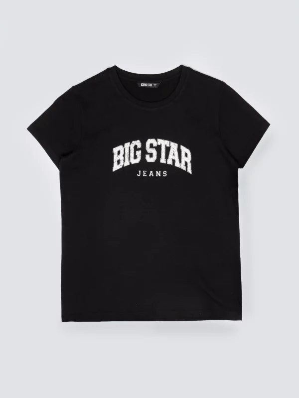 Koszulka damska bawełniana z logo BIG STAR czarna Ramila 906