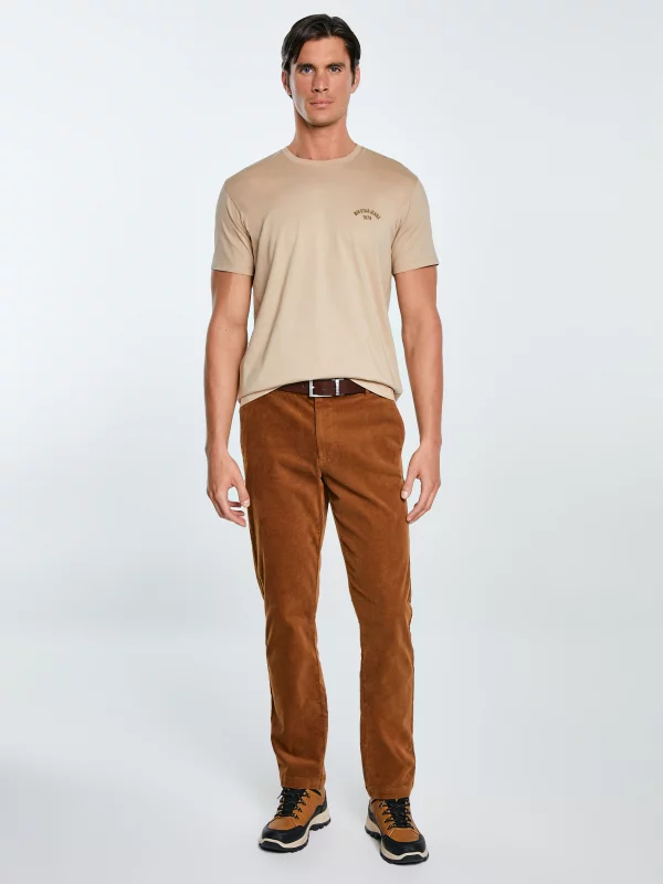 Koszulka męska bawełniana beżowa Vincer 805