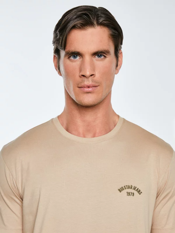 Koszulka męska bawełniana beżowa Vincer 805