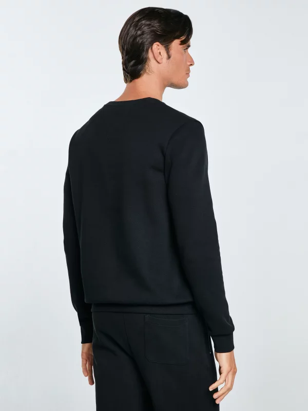 Bluza męska ze splotem pique czarna Wiler 906