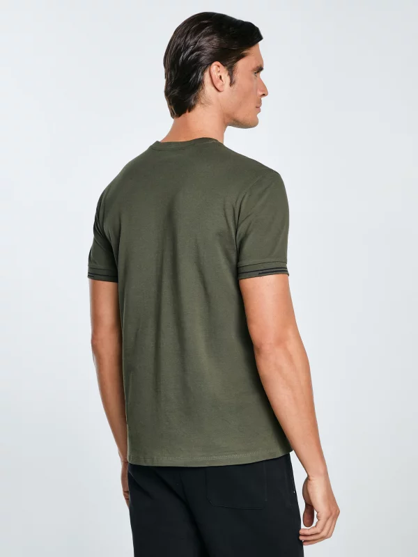 Koszulka męska bawełniana z logo BIG STAR khaki Wlader 303