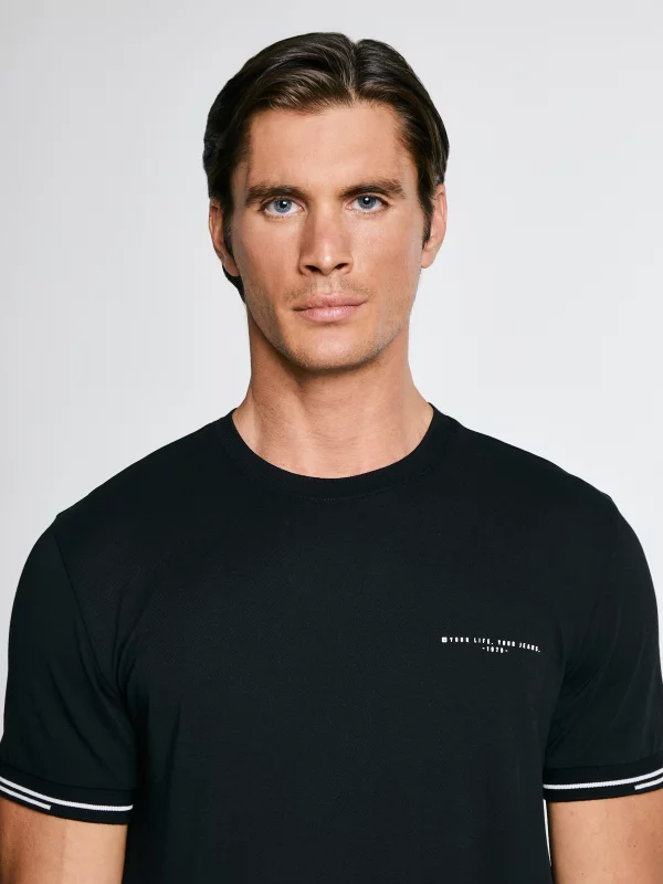 Koszulka męska bawełniana z logo BIG STAR czarna Wlader 906