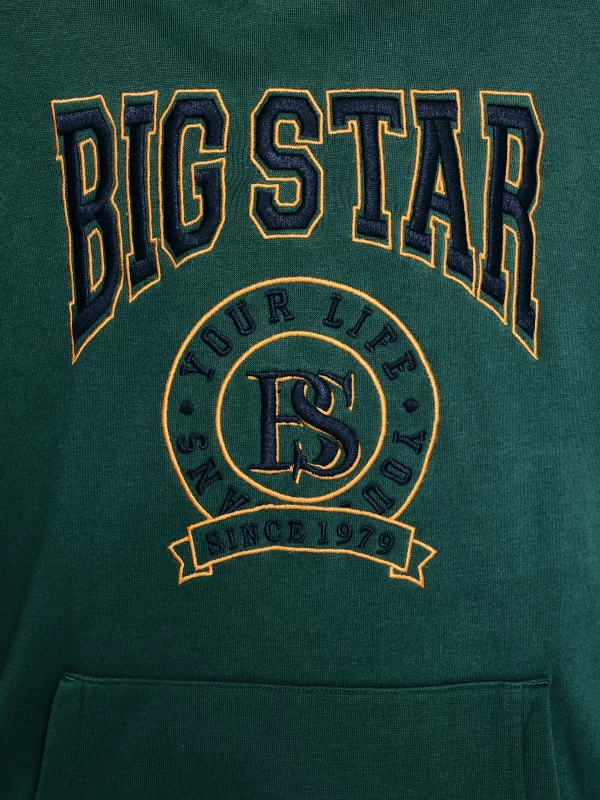 Bluza chłopięca z kapturem z haftem zielona Liron 304