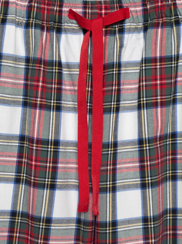 Spodnie piżamowe w kratę biało-czerwone Senmuniso 100