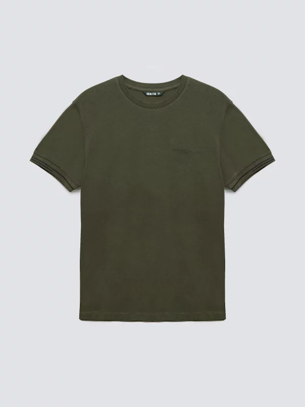 Koszulka męska bawełniana z logo BIG STAR khaki Wlader 303