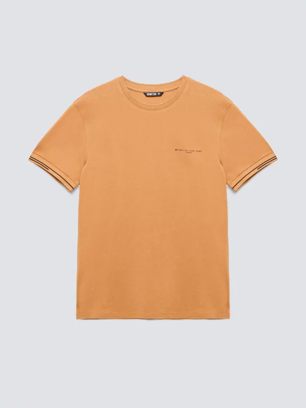 Koszulka męska bawełniana z logo BIG STAR brązowa Wlader 803