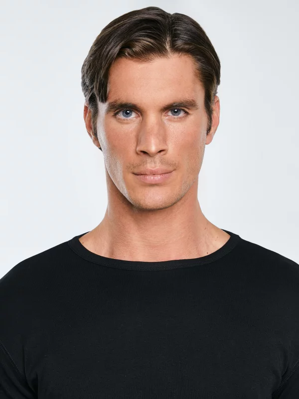 Koszulka męska z długim rękawem czarna Classical 906