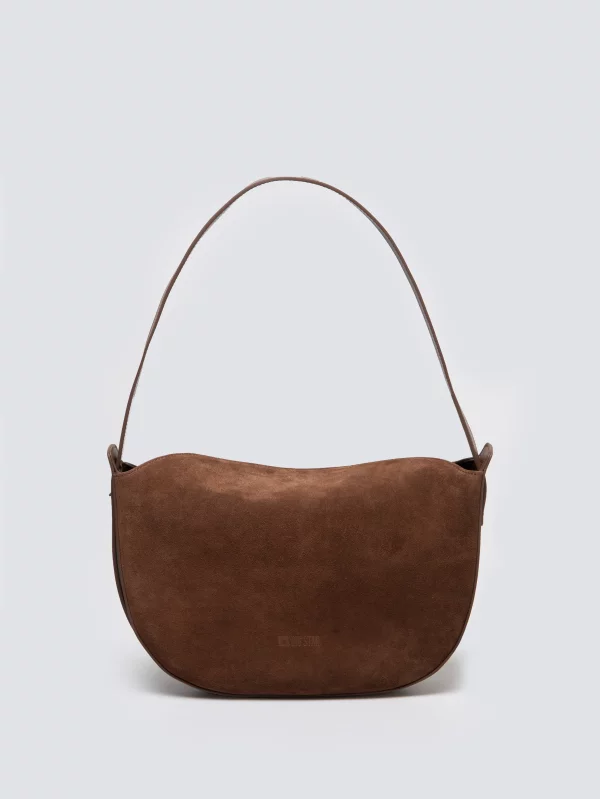 Torebka damska ze skóry naturalnej zamszowej brązowa Kosaka 804