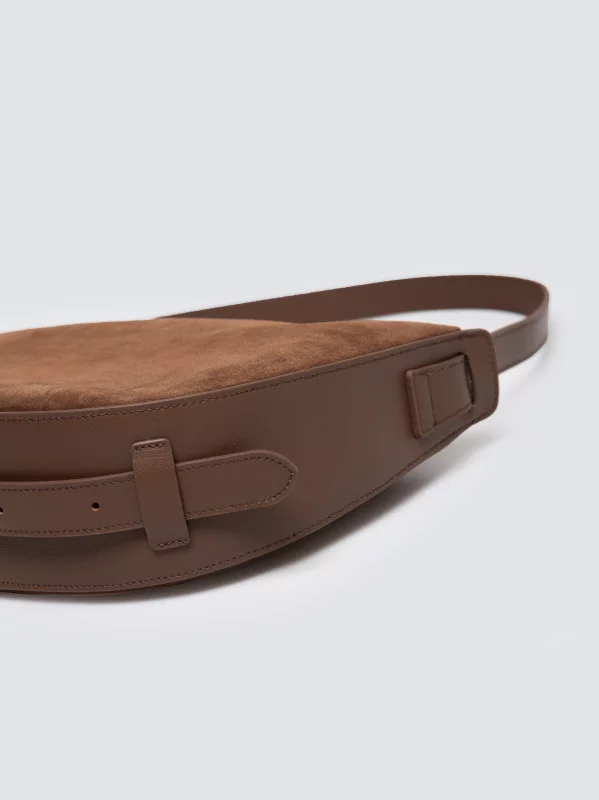 Torebka damska ze skóry naturalnej zamszowej brązowa Kosaka 804