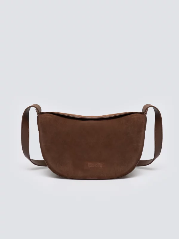 Torebka damska ze skóry naturalnej zamszowej brązowa Kosaka 804