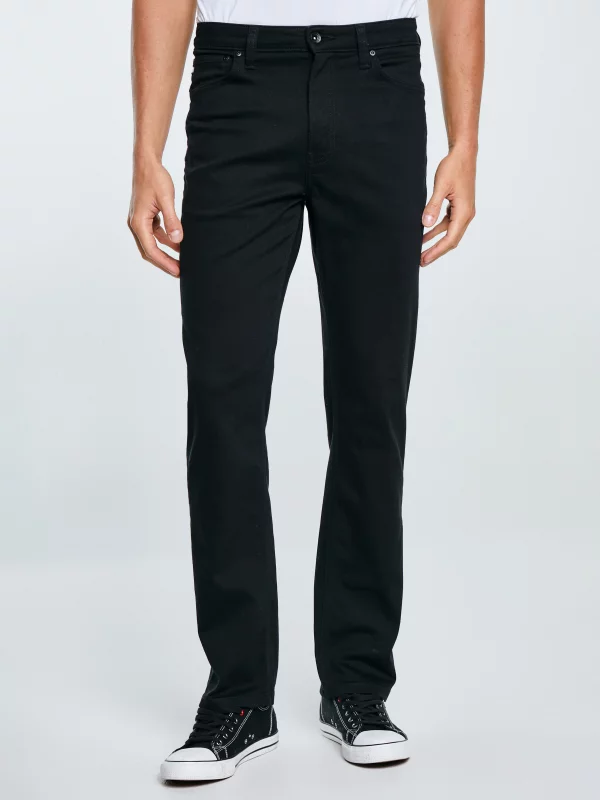 Jeansy męskie z prostą nogawką czarne Toros 915