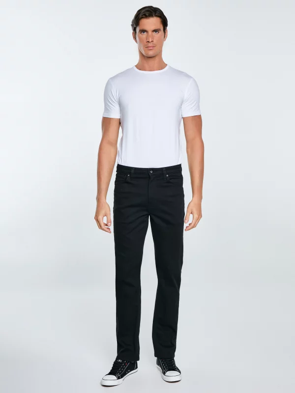 Jeansy męskie z prostą nogawką czarne Toros 915