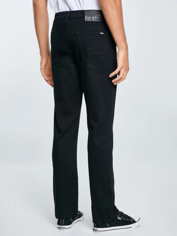 Jeansy męskie z prostą nogawką czarne Toros 915