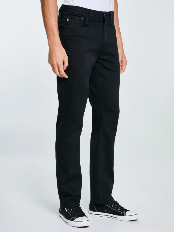 Jeansy męskie z prostą nogawką czarne Toros 915