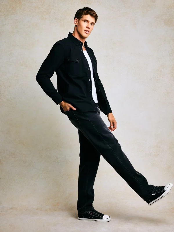 Jeansy męskie loose czarne Zack 912