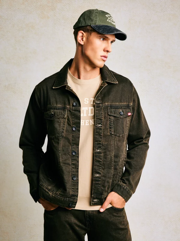 Kurtka męska jeansowa brązowa Charlie 888