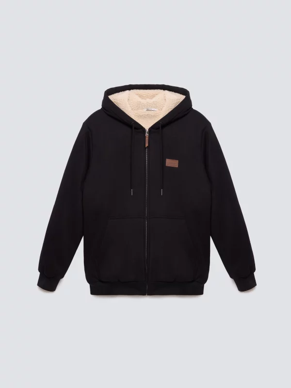 Bluza męska ocieplana barankiem czarna Milar 906