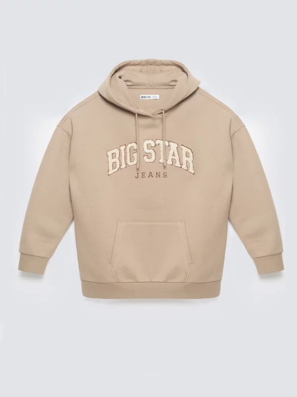 Bluza damska z kapturem z logo BIG STAR beżowa Rubialsa 805
