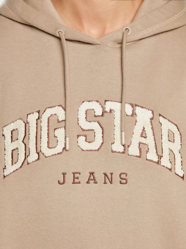 Bluza damska z kapturem z logo BIG STAR beżowa Rubialsa 805